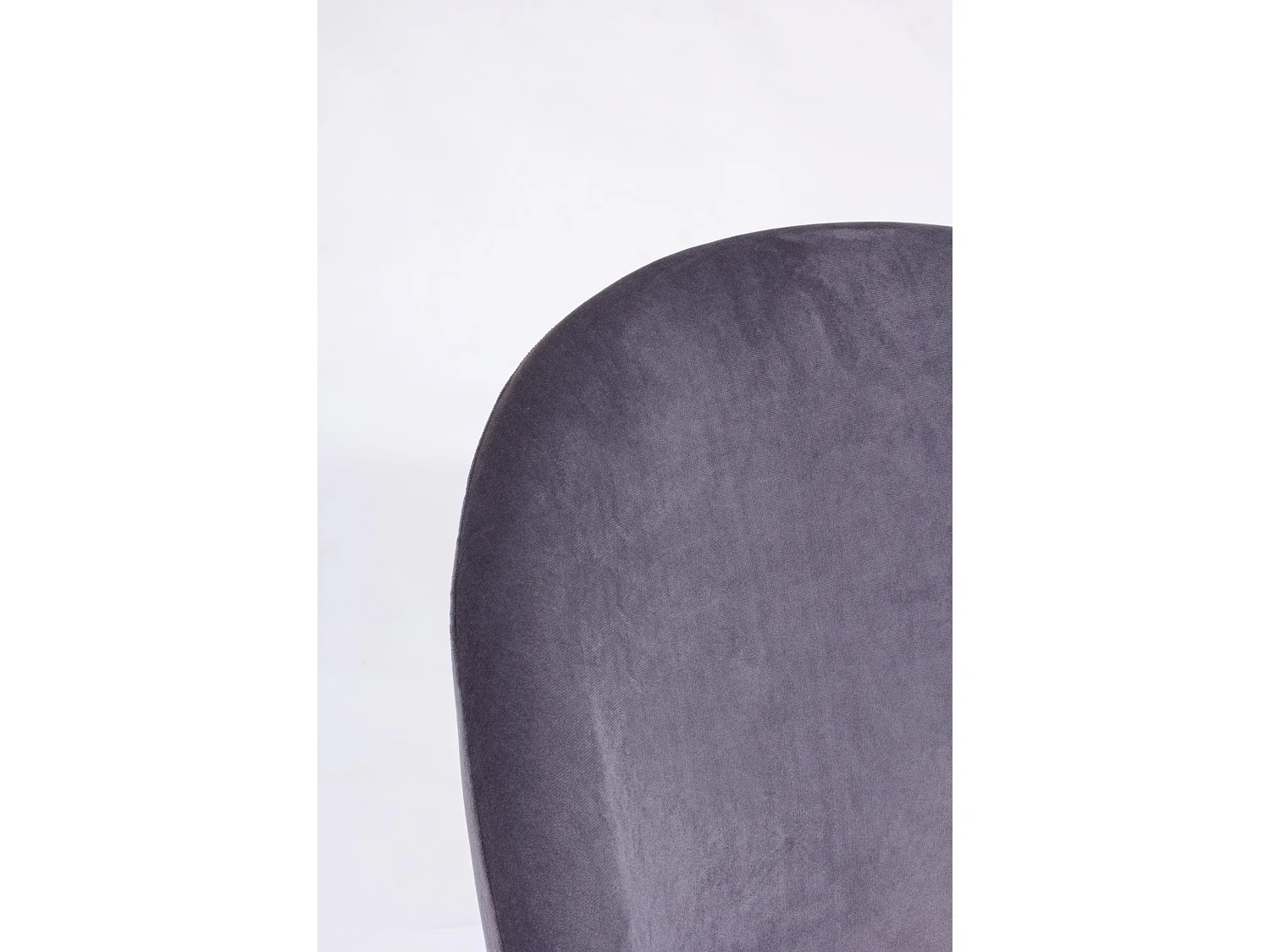 Tabouret de bar en velours gris et pieds acier Cam - Lot de 2