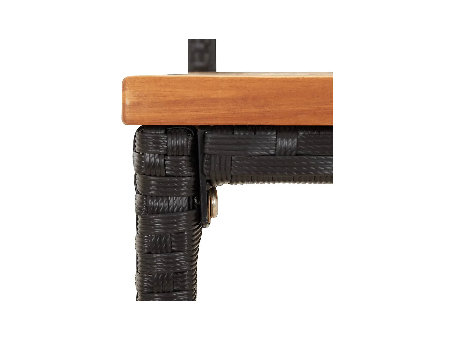 Tabourets de bar 4 pcs noir résine tressée et bois d'acacia