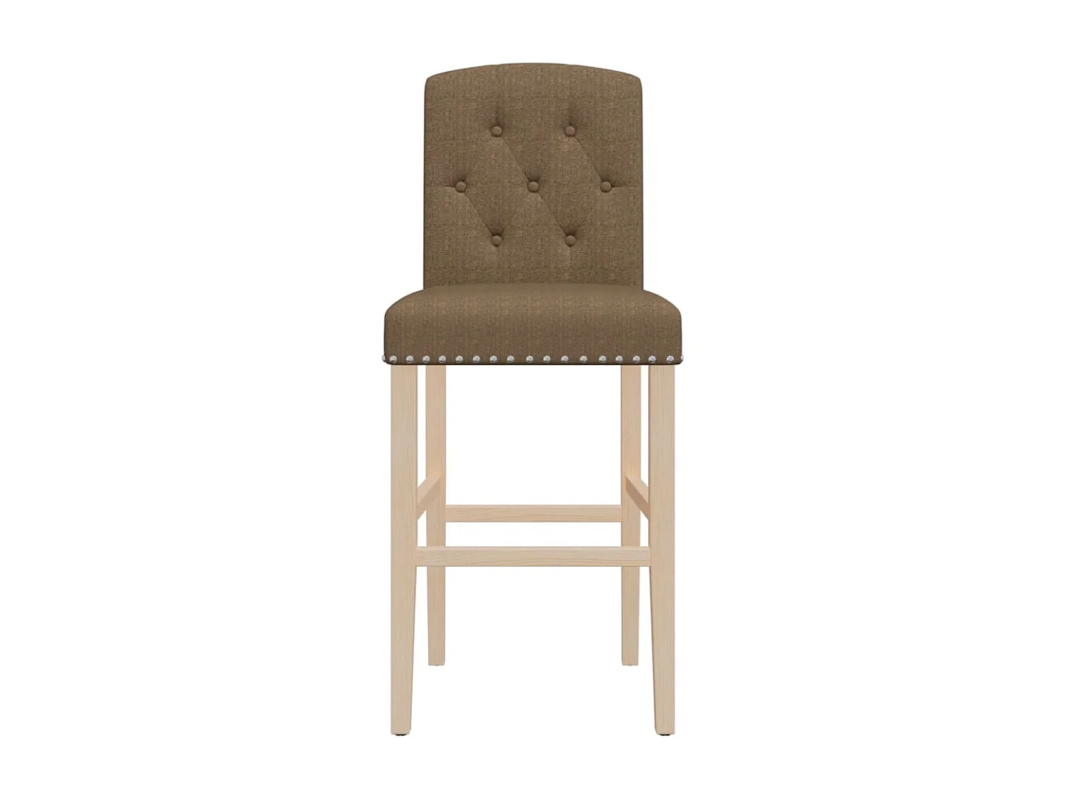 vidaXL Taburetes altos 2 uds madera maciza de caucho y tela Gris Topo