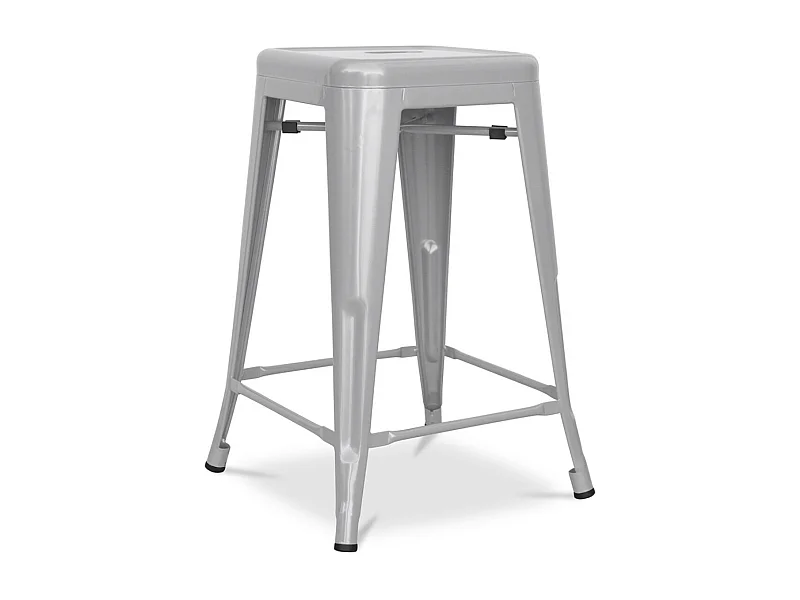 Tabouret industriel acier mat renforcé Kalax 60cm --Couleur Gris clair