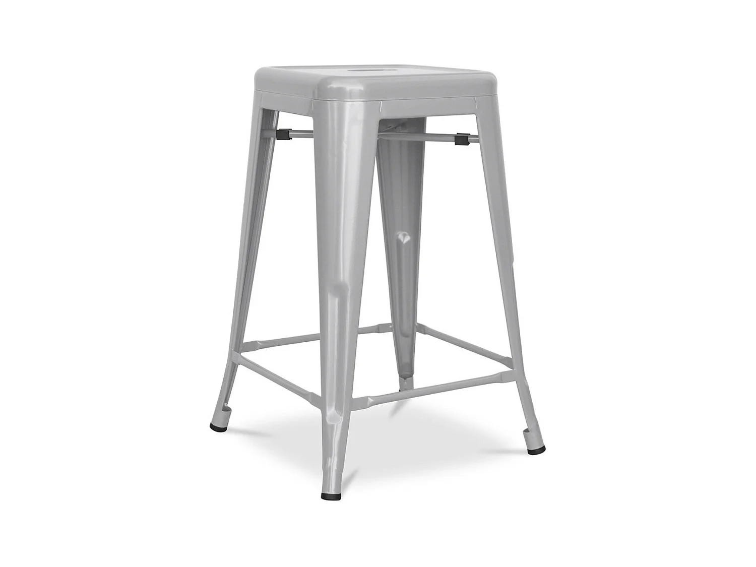 Tabouret industriel acier mat renforcé Kalax 60cm --Couleur Gris clair