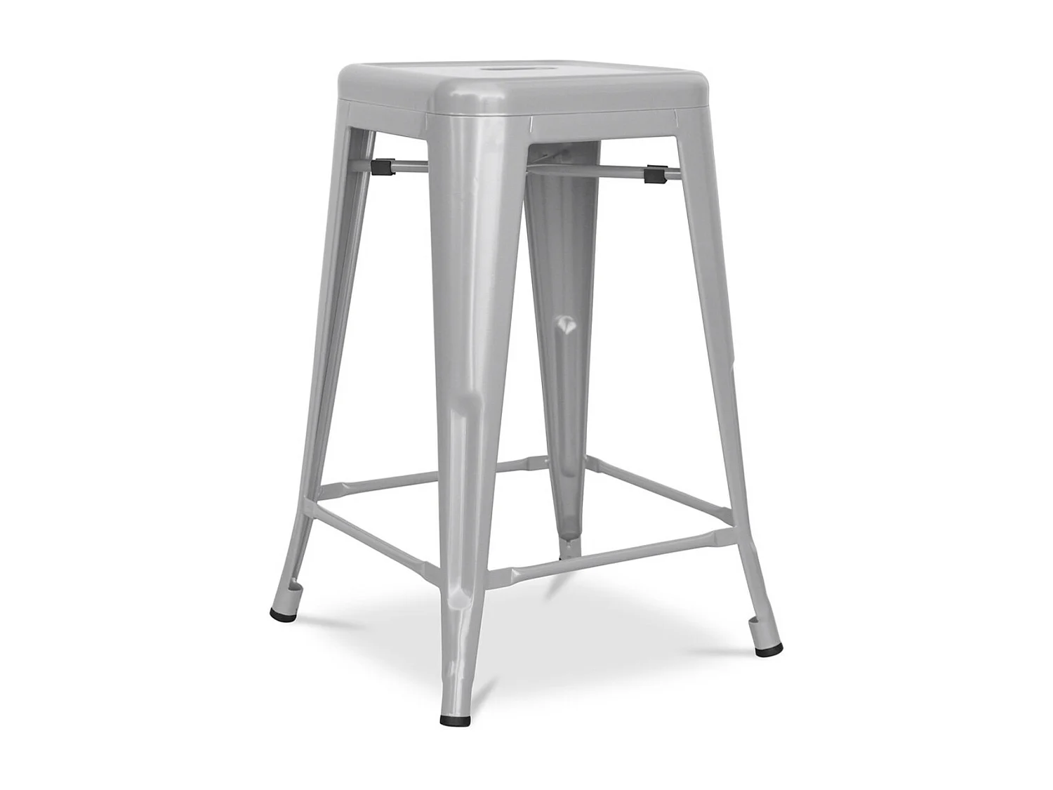 Tabouret industriel acier mat renforcé Kalax 60cm --Couleur Gris clair