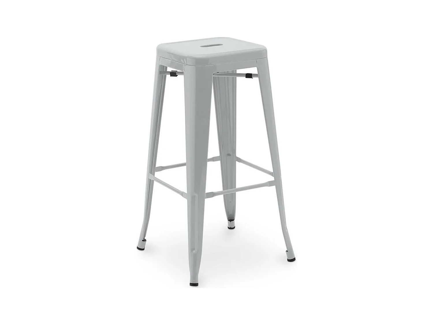 Tabouret haut industriel acier brillant renforcé Kalax 76cm --Couleur Gris clair