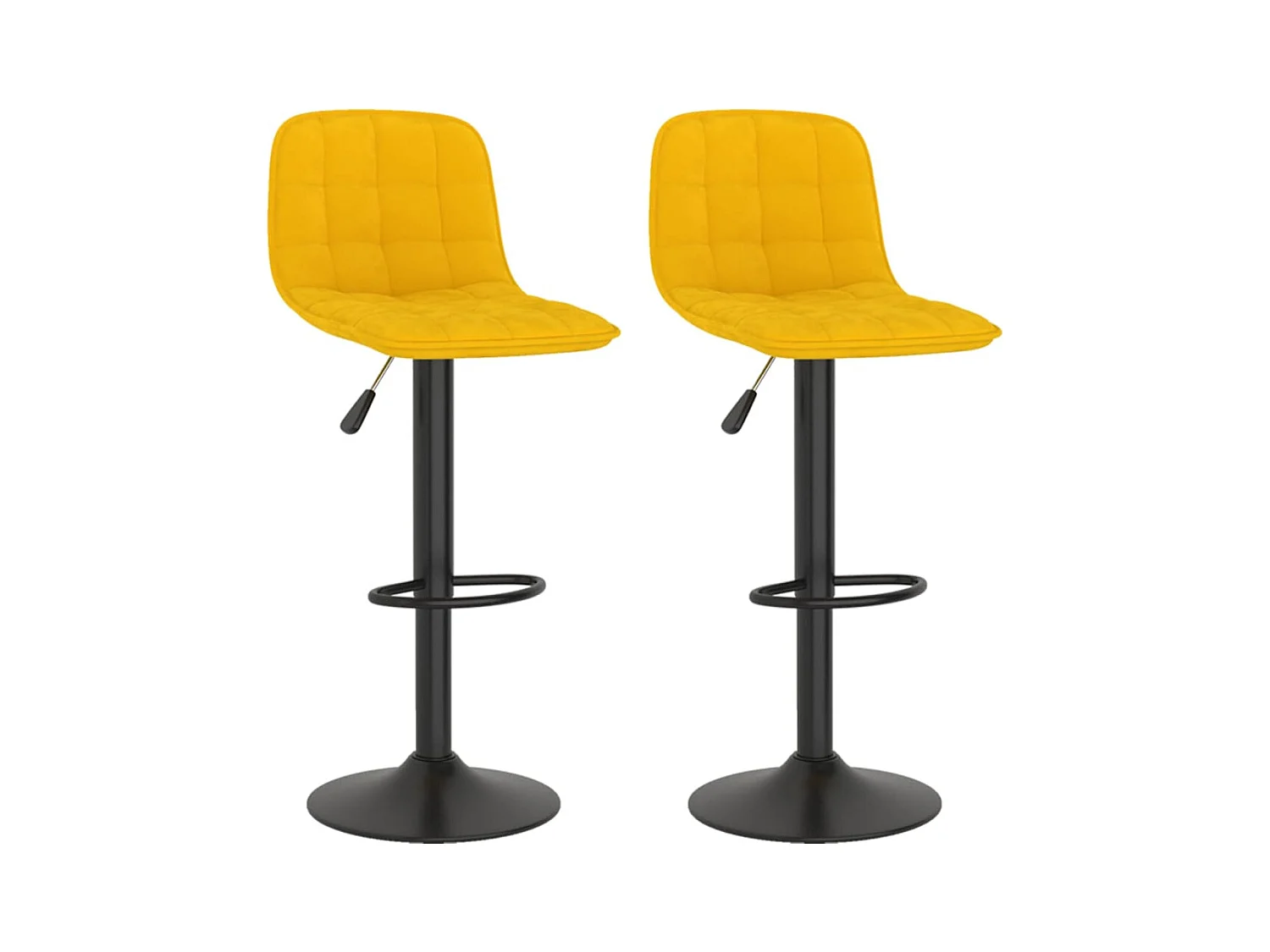 Tabourets de bar 2 pcs Jaune Velours