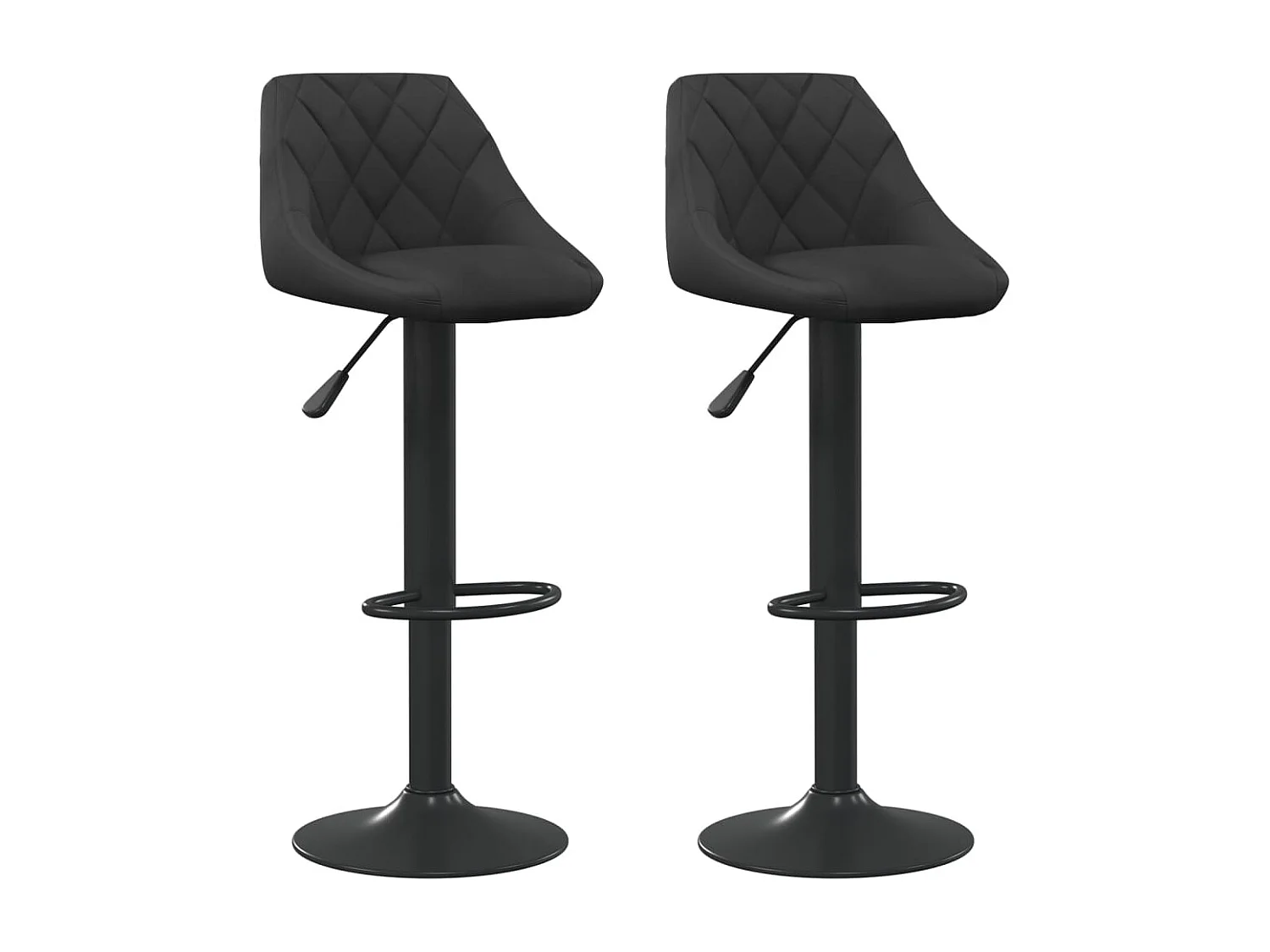Tabourets de bar 2 pcs Noir Velours 10