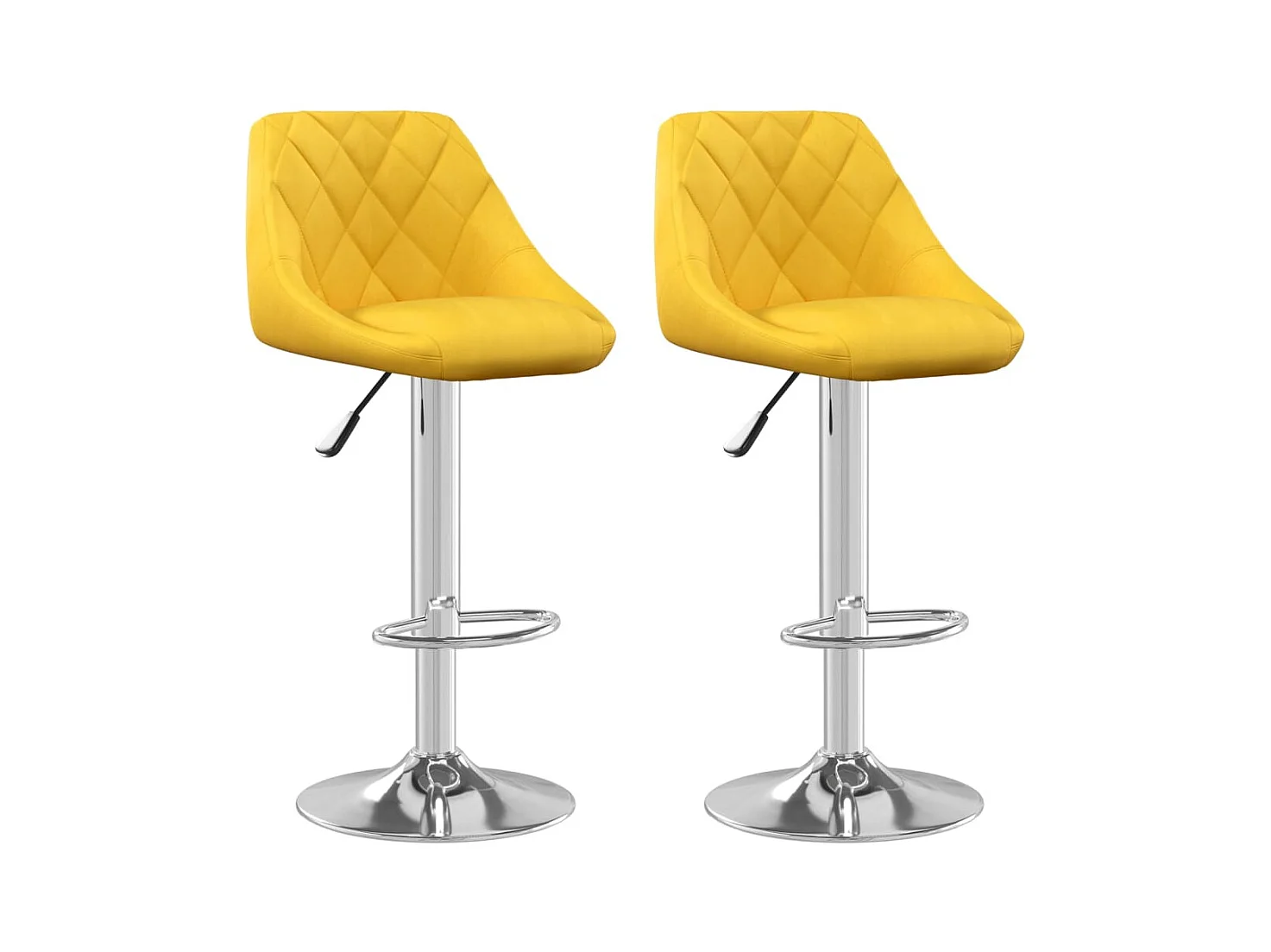 Tabourets de bar 2 pcs Jaune moutarde Velours 7