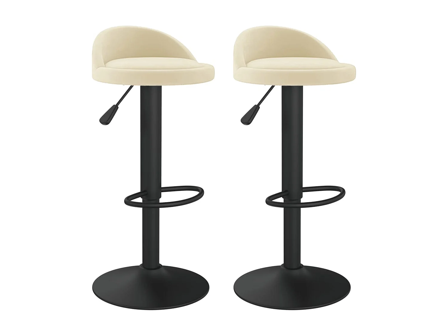 Tabourets de bar 2 pcs Crème Velours 10