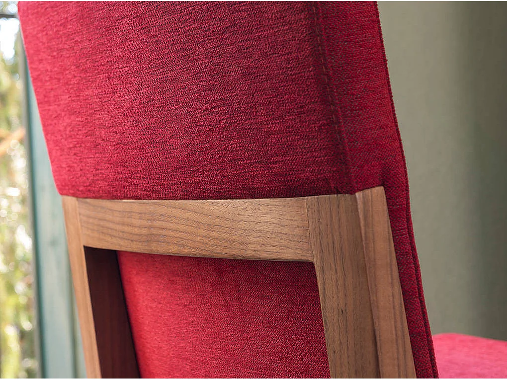 Chaise bois noyer et tissu Moona - Lot de 2-Couleur MIRAGE 24