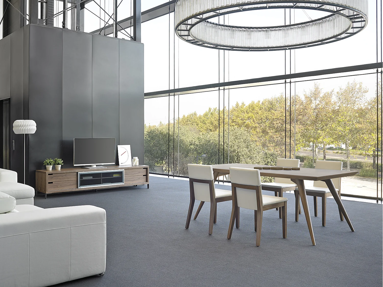 Chaise bois noyer et simili cuir Moona - Lot de 2-Couleur Aqua 04 Beige