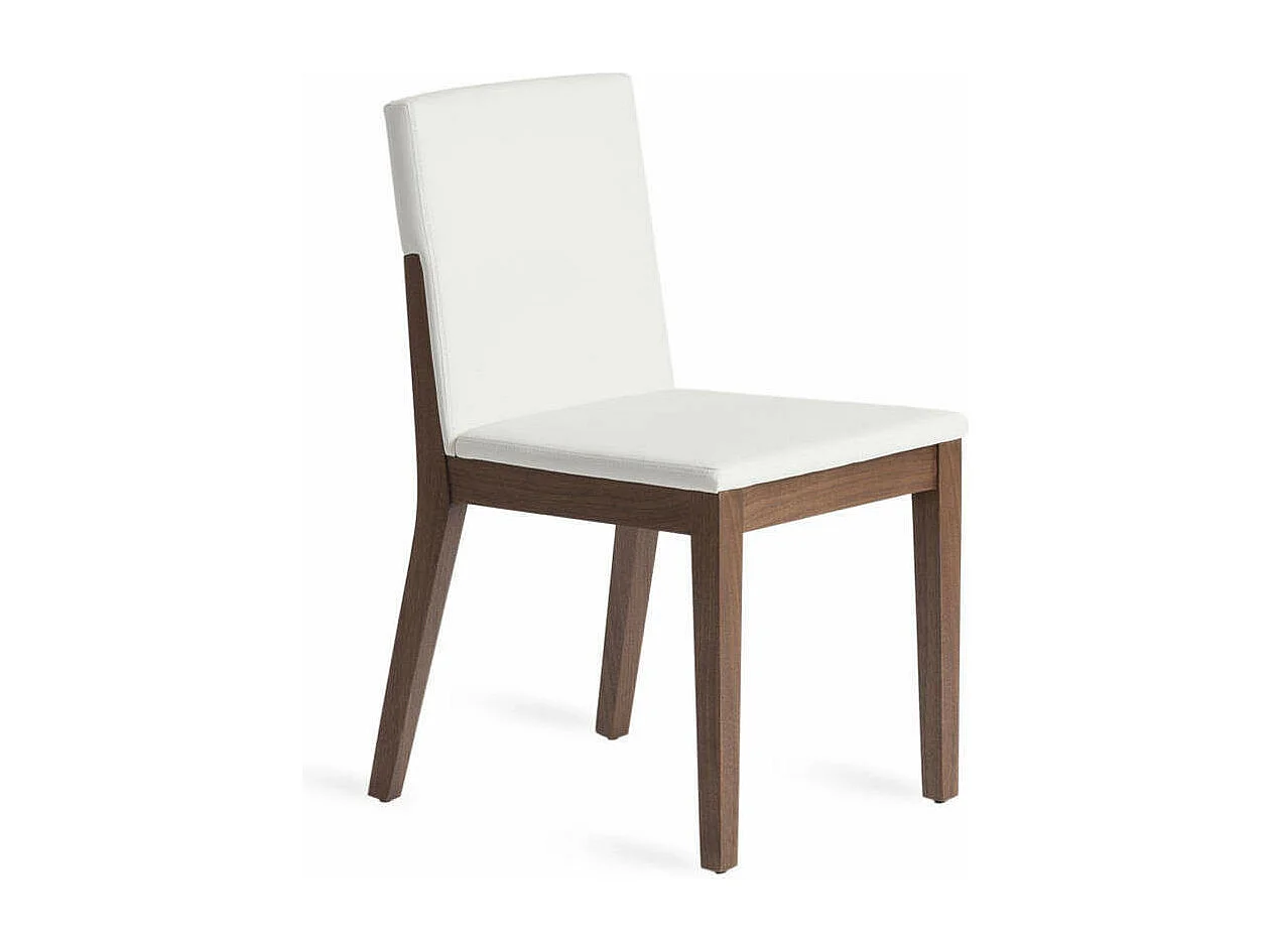 Chaise bois noyer et simili cuir Moona - Lot de 2-Couleur Aqua 23 Chocolat