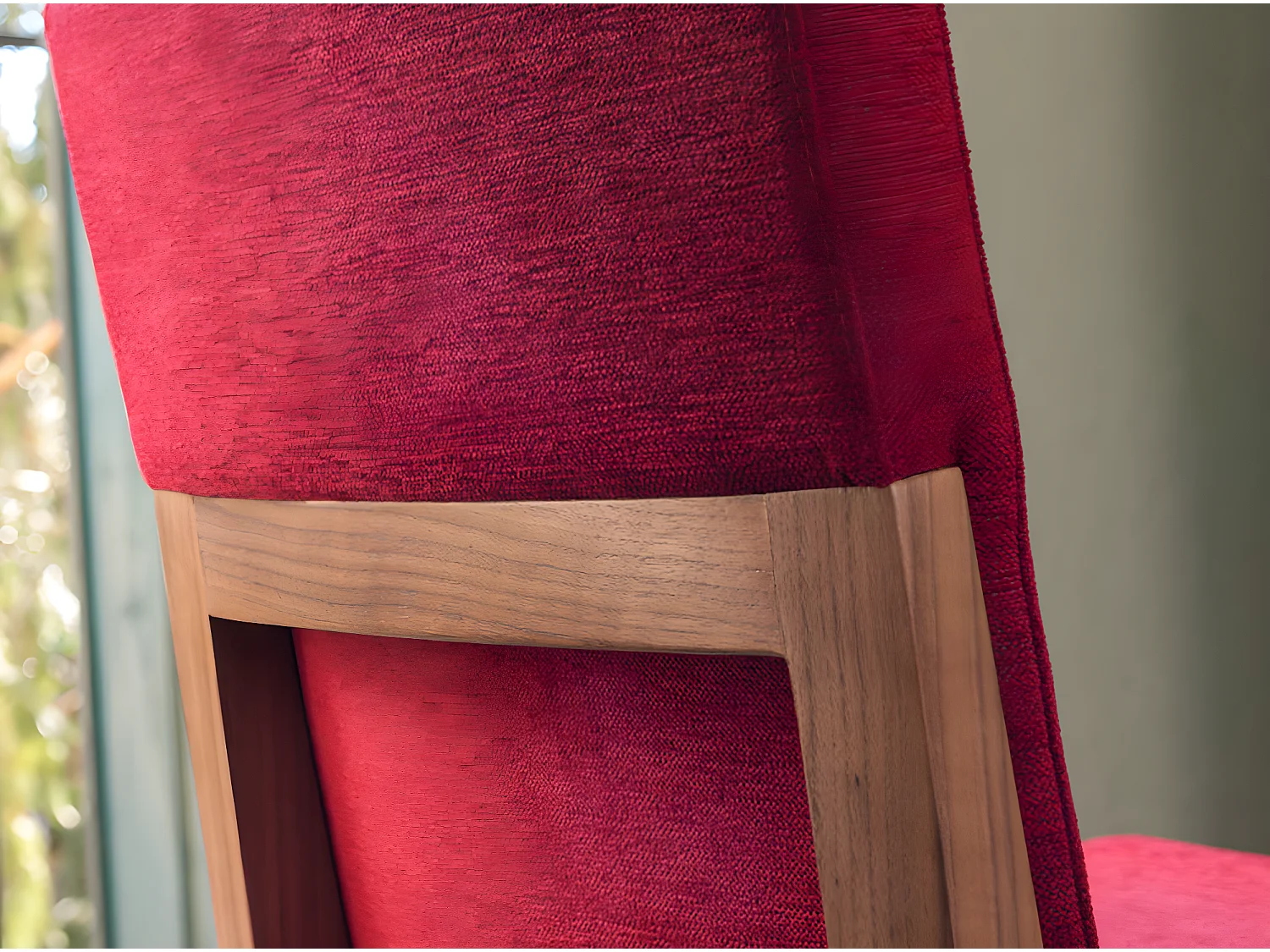 Stoel van notenhout en Moona-stof - Set van 2-Kleur MIRAGE 10