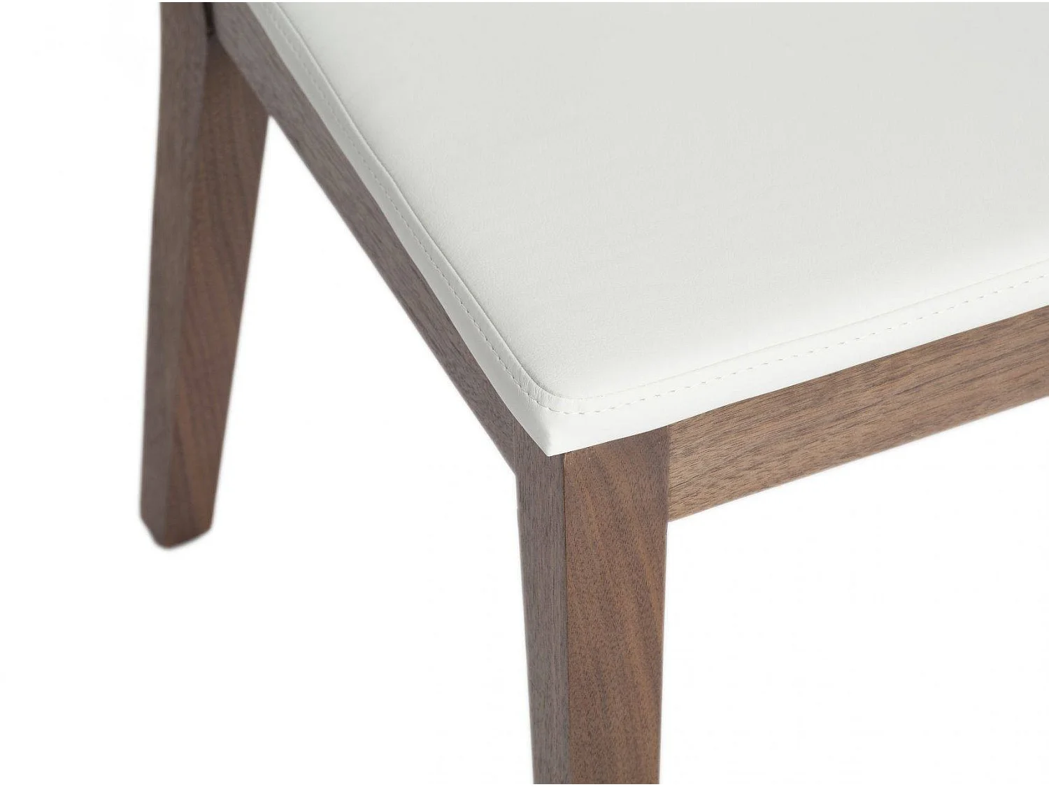 Chaise bois noyer et simili cuir Moona - Lot de 2-Couleur Aqua 71 Gris clair