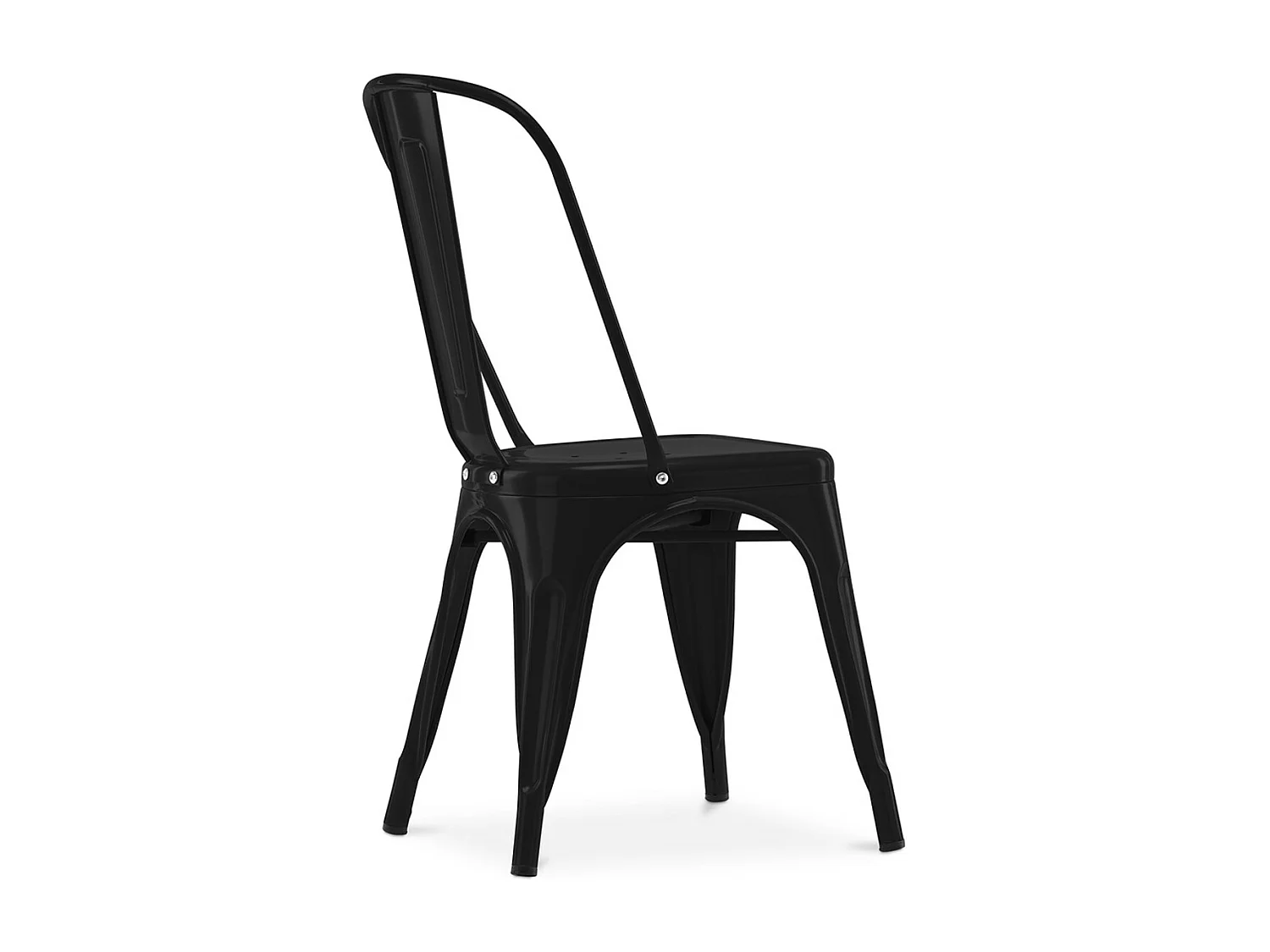 Chaise industrielle acier brillant renforcé Kalax --Couleur Noir