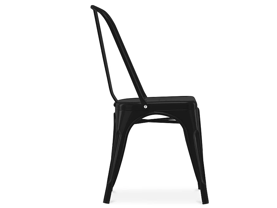 Chaise industrielle acier brillant renforcé Kalax --Noir