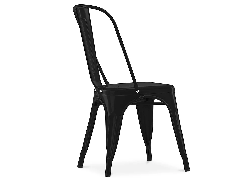 Chaise industrielle acier brillant renforcé Kalax --Noir