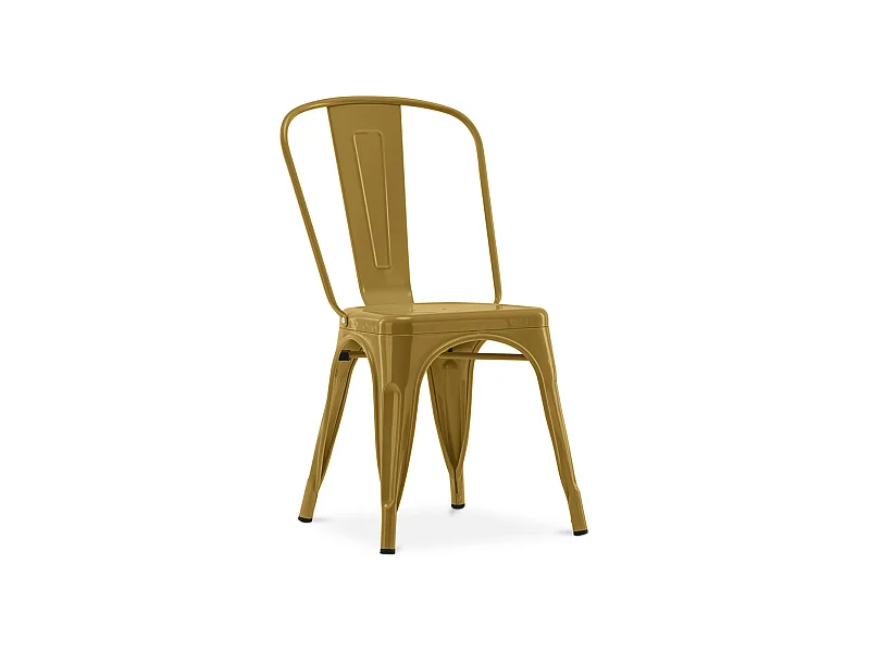 Kalax versterkte glanzende stalen industriële stoel - High-end-Kleur gouden