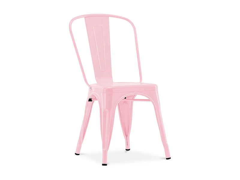 Chaise industrielle acier brillant renforcé Kalax --Couleur Rose clair