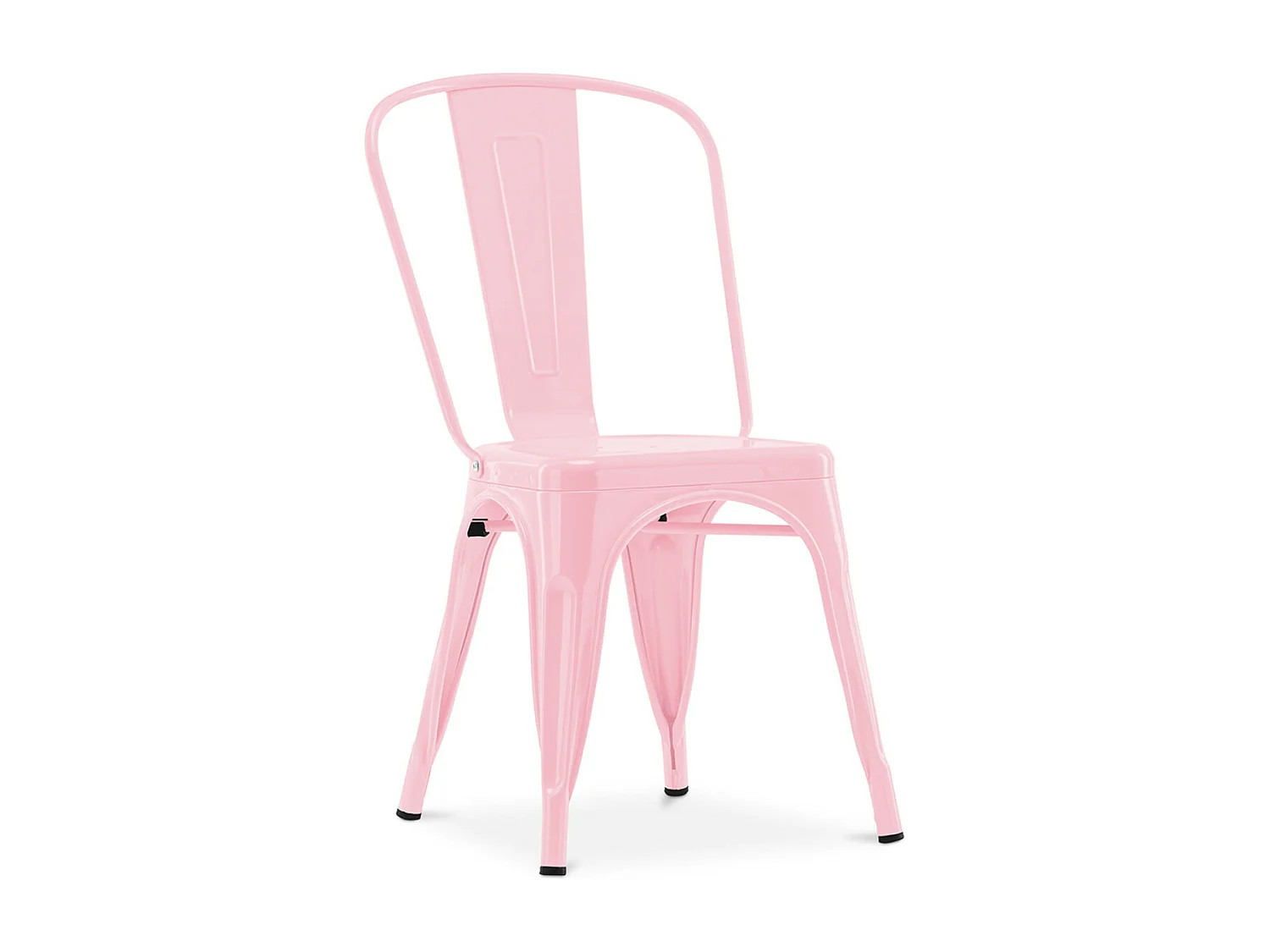 Chaise industrielle acier brillant renforcé Kalax --Couleur Rose clair