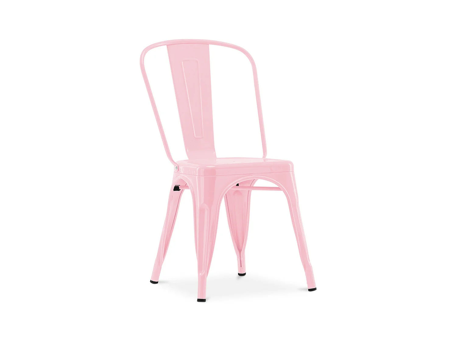 Chaise industrielle acier brillant renforcé Kalax --Couleur Rose clair