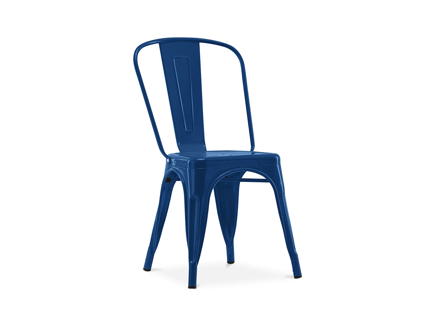 Chaise industrielle acier brillant renforcé Kalax --Couleur Bleu foncé