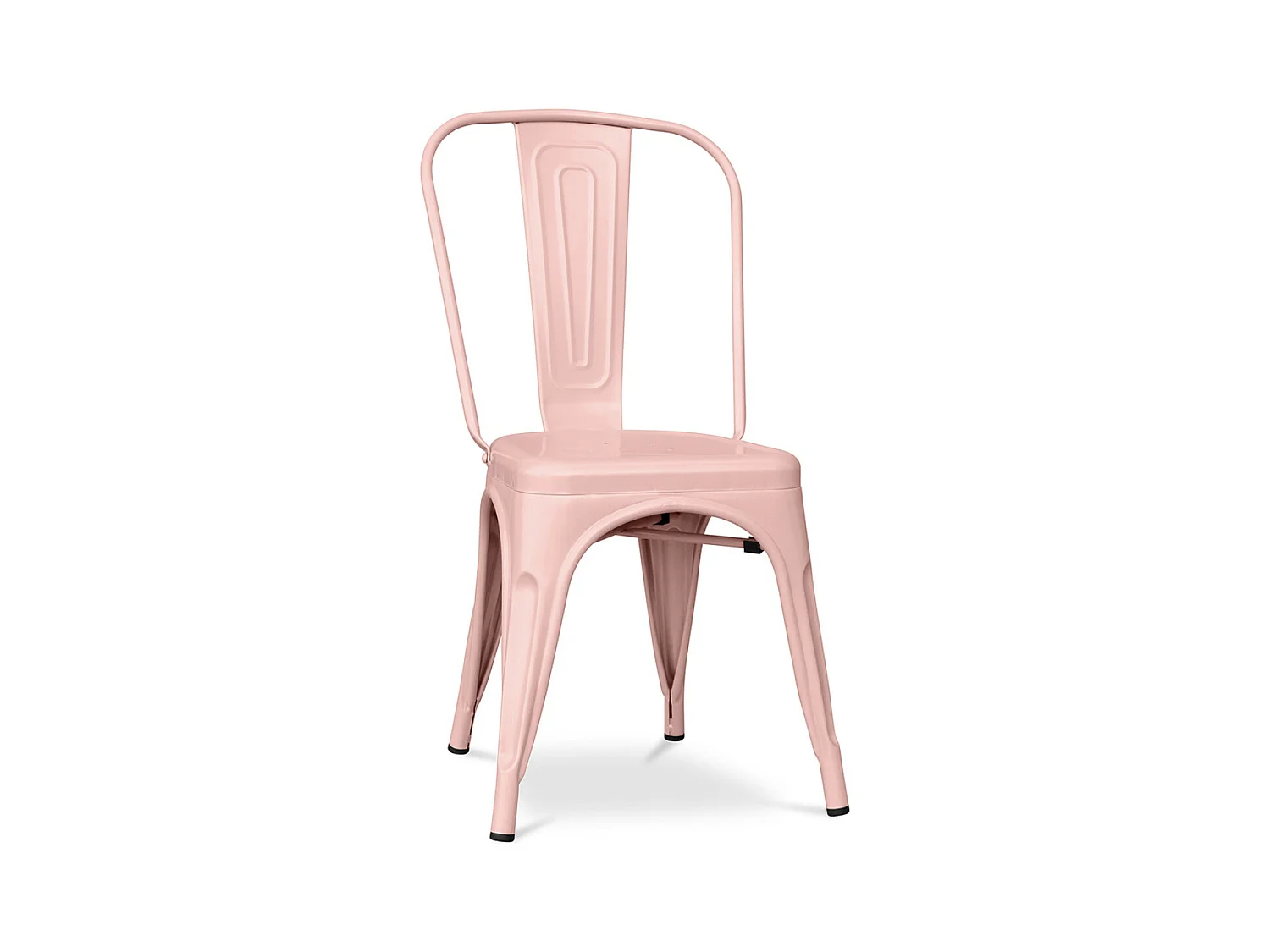 Chaise industrielle acier mat renforcé Kalax --Couleur Rose clair
