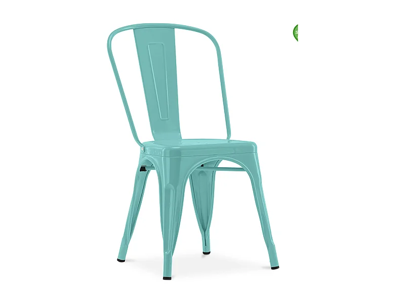 Chaise industrielle acier brillant renforcé Kalax --Couleur Vert clair