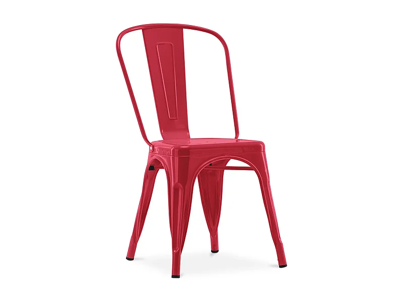 Chaise industrielle acier brillant renforcé Kalax --Couleur Rouge