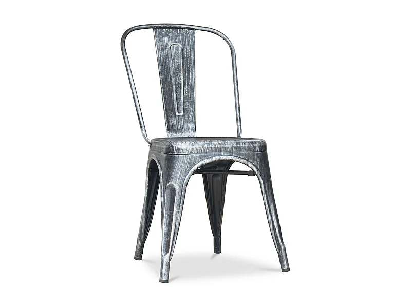Chaise acier vintage renforcé Kalax - Collection-Couleur Acier vieilli