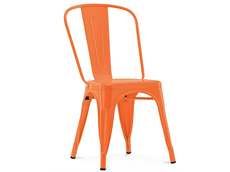 Chaise industrielle acier brillant renforcé Kalax --Couleur Orange