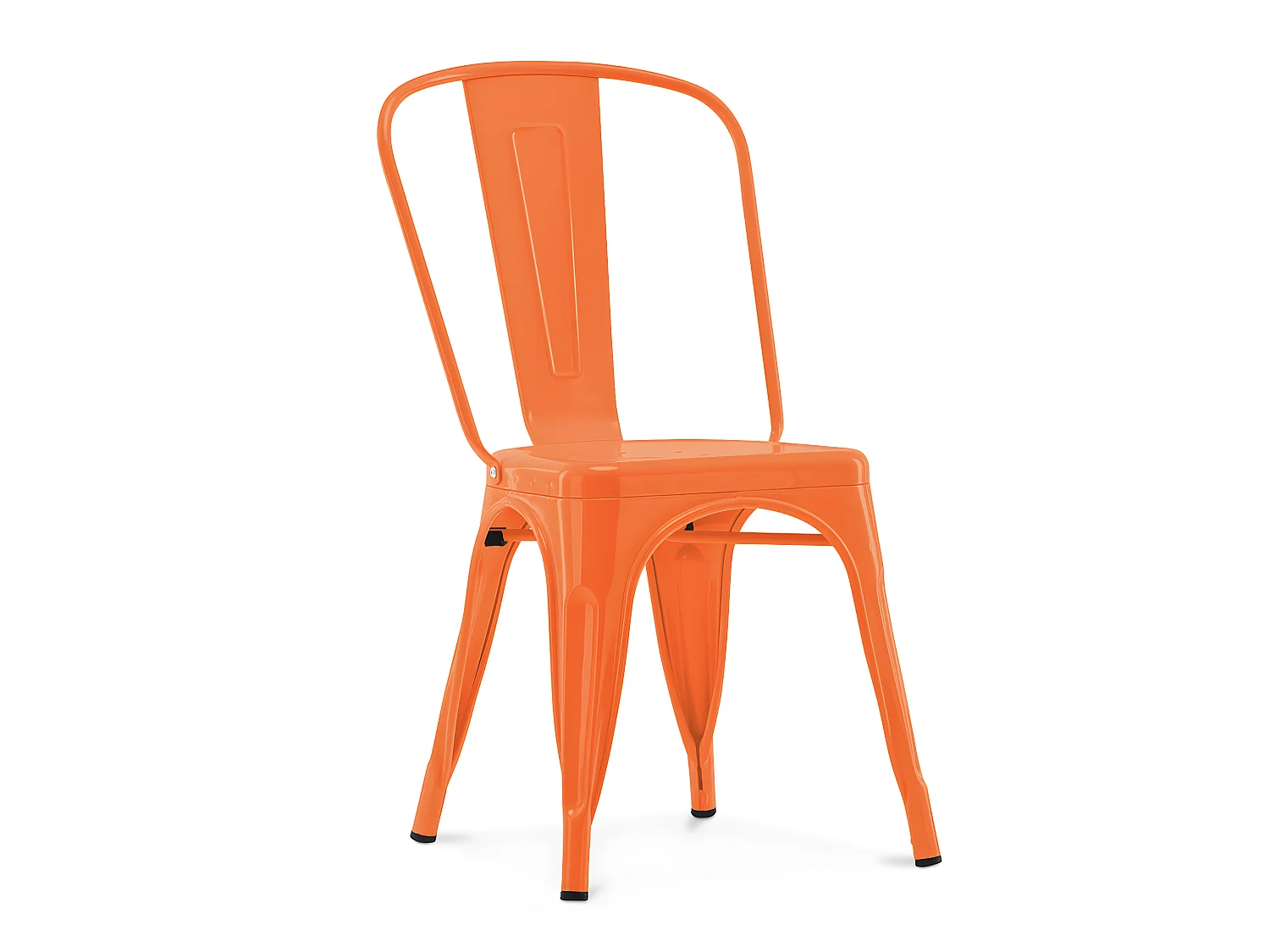 Chaise industrielle acier brillant renforcé Kalax --Couleur Orange
