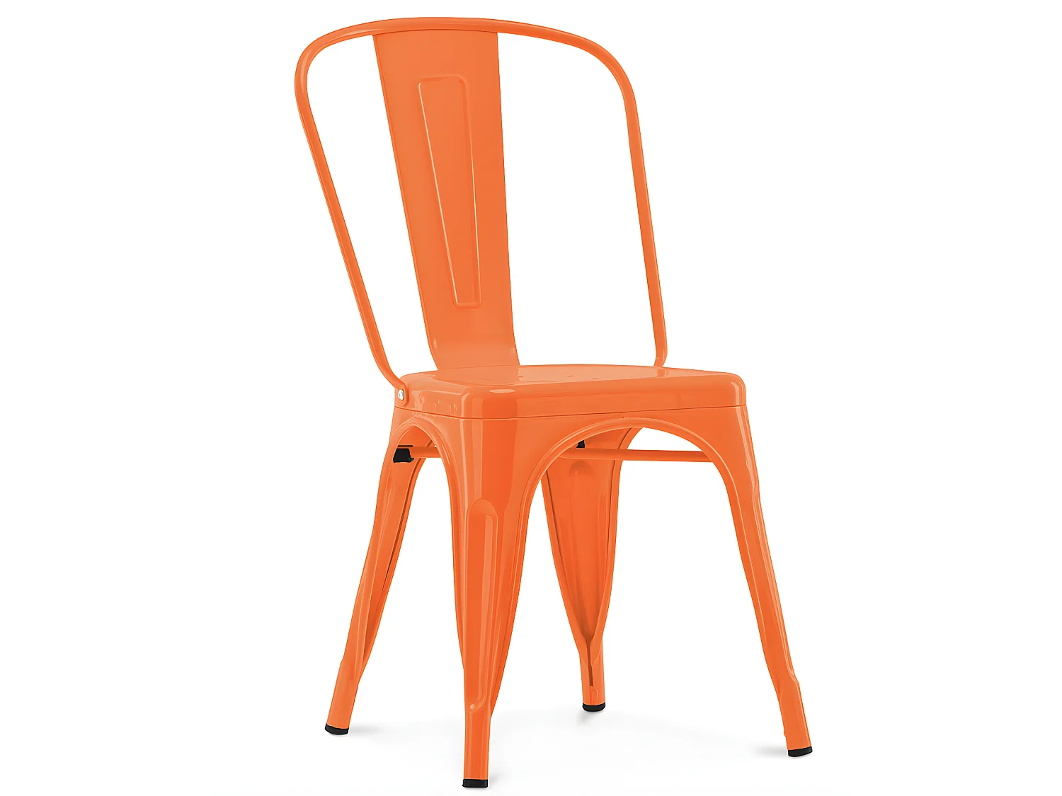 Chaise industrielle acier brillant renforcé Kalax --Couleur Orange