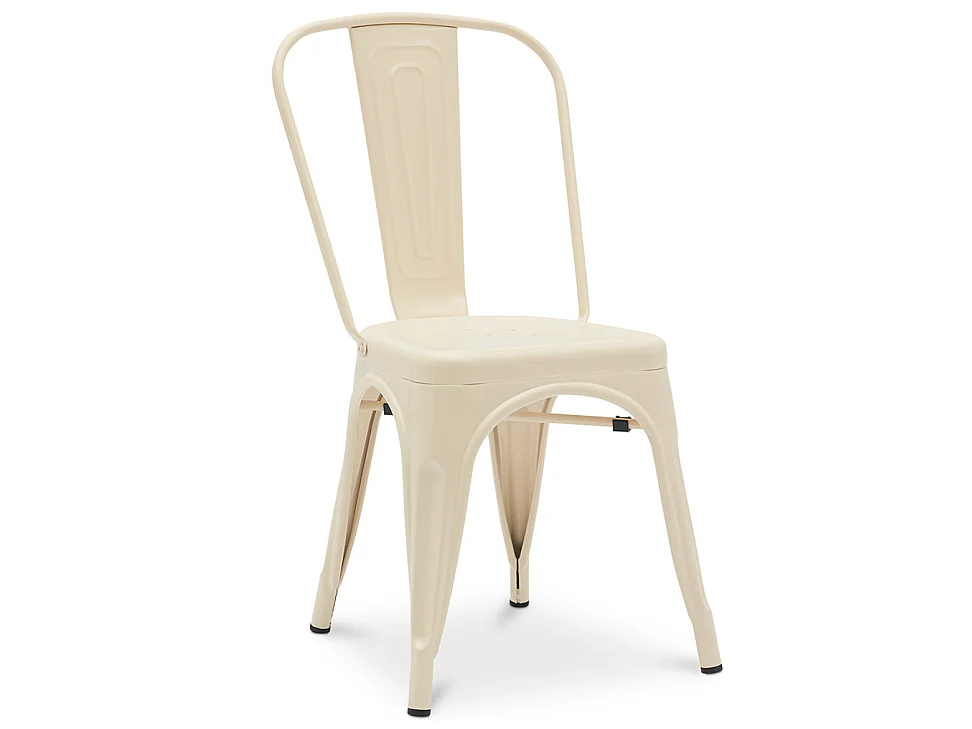 Chaise industrielle acier mat renforcé Kalax --Couleur Crème