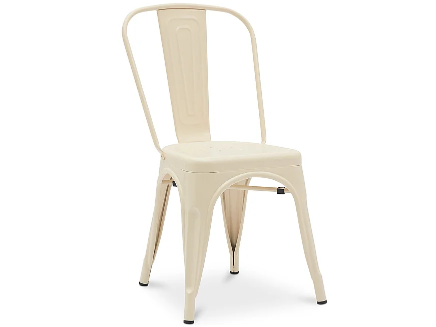Chaise industrielle acier mat renforcé Kalax --Couleur Crème