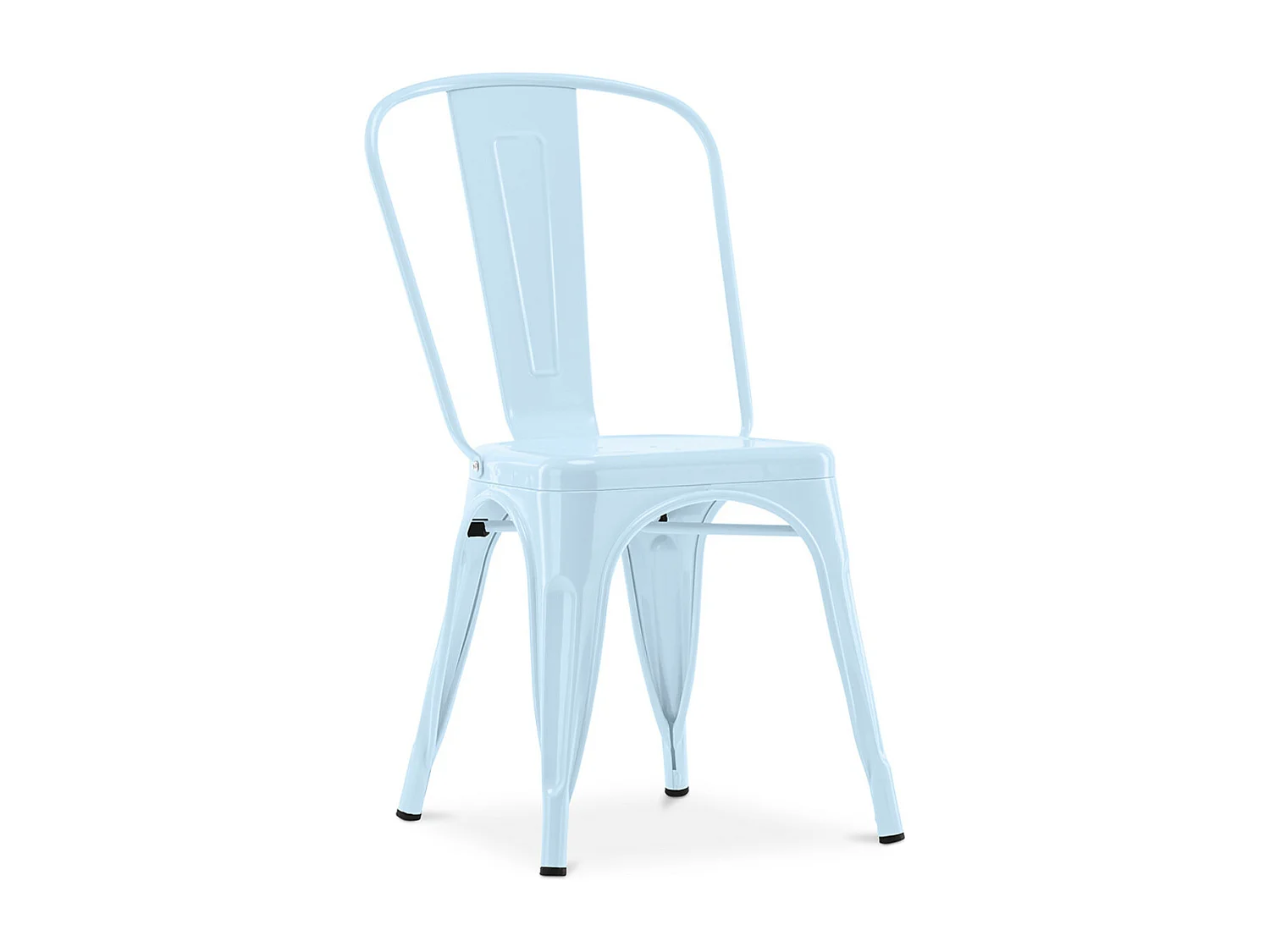 Chaise industrielle acier brillant renforcé Kalax --Couleur Bleu clair