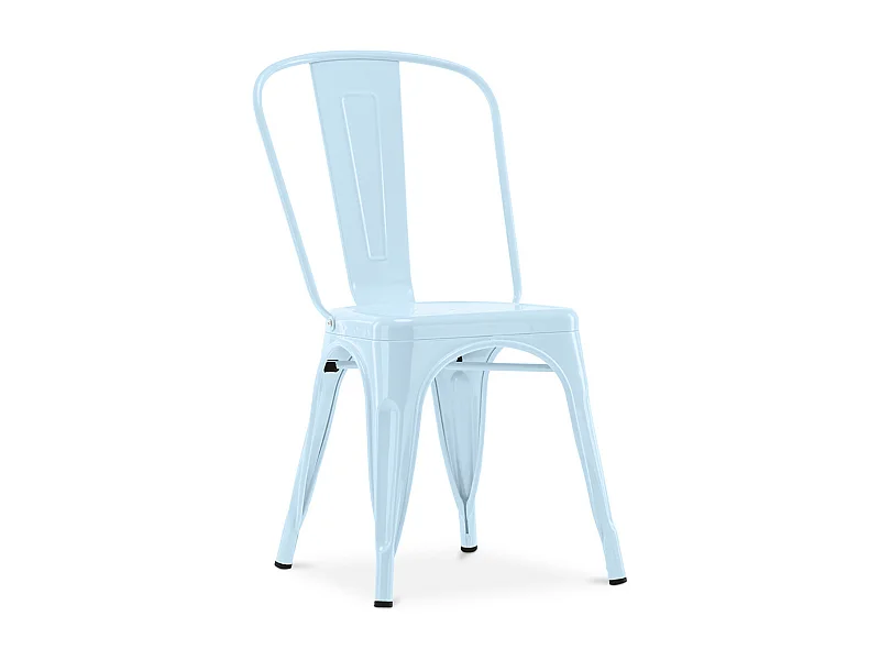 Chaise industrielle acier brillant renforcé Kalax --Couleur Bleu clair