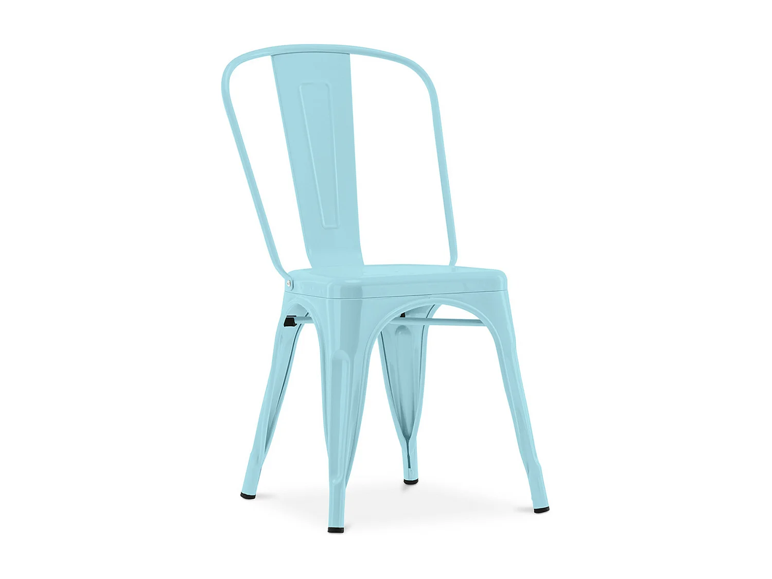 Chaise industrielle acier brillant renforcé Kalax --Couleur Bleu turquoise