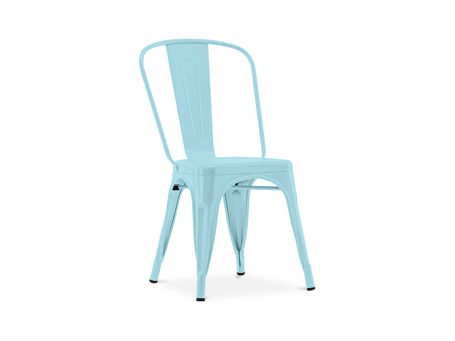 Chaise industrielle acier brillant renforcé Kalax --Couleur Bleu turquoise