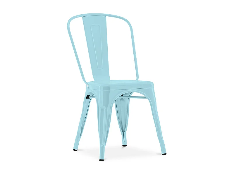 Chaise industrielle acier brillant renforcé Kalax --Couleur Bleu turquoise