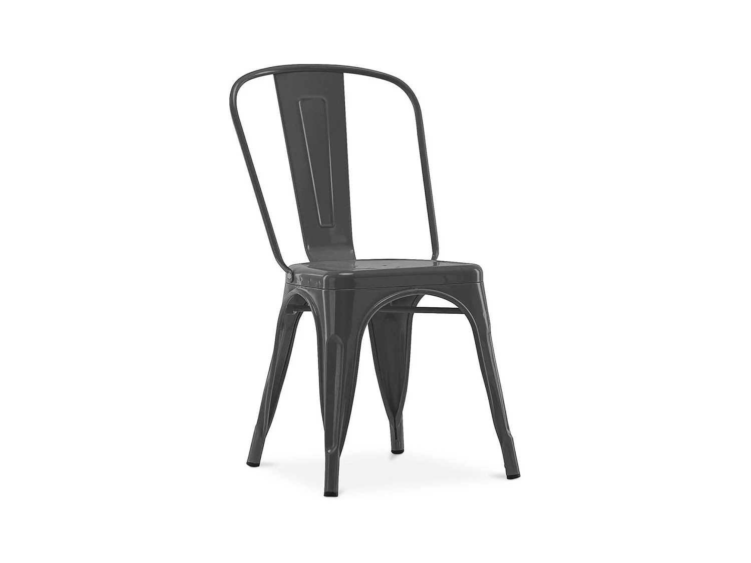 Chaise industrielle acier brillant renforcé Kalax --Couleur Gris foncé