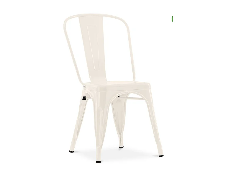 Chaise industrielle acier brillant renforcé Kalax --Couleur Crème
