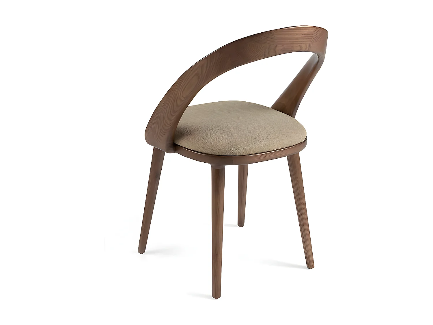 Chaise bois de frêne noyer et simili cuir Lazy - Lot de 2-Couleur MIRAGE 95