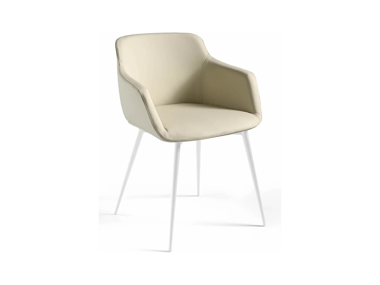 Chaise similicuir et pieds acier Keva-Couleur Aqua 28 Mauve