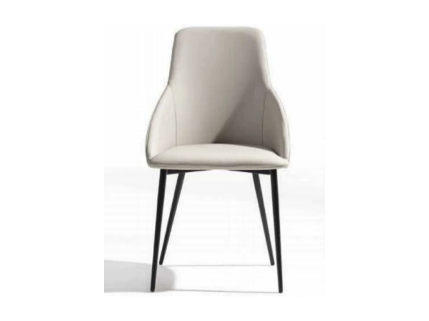 Chaise en faux cuir et acier laqué noir Sakay - Lot de 2-Couleur Gris foncé