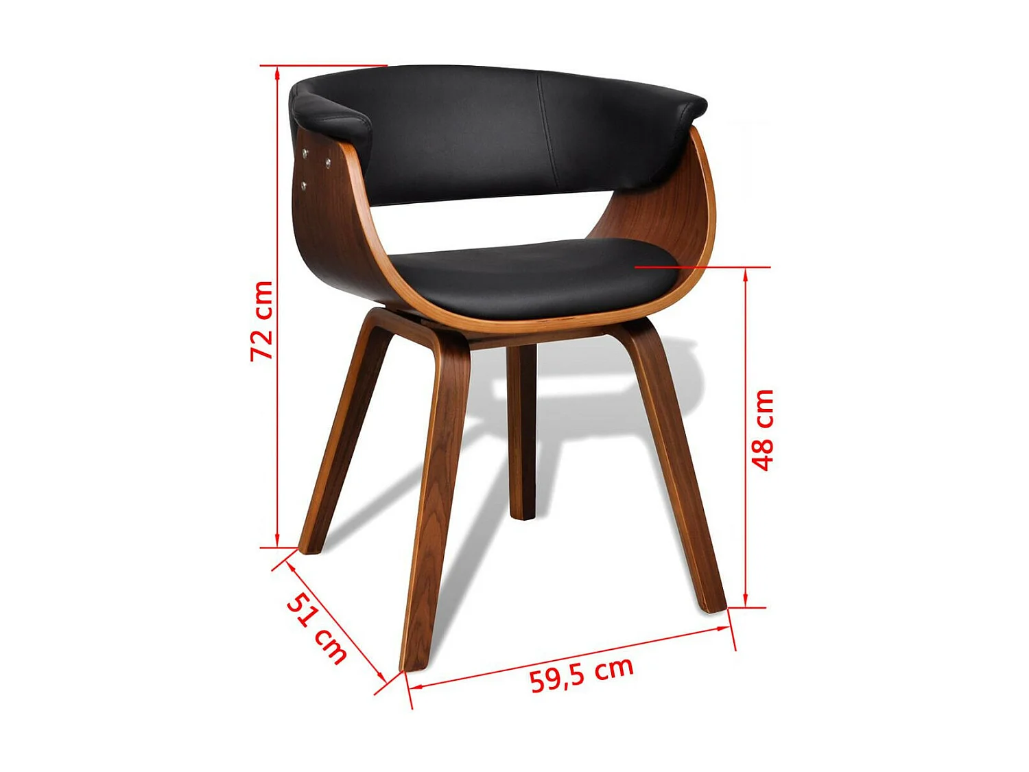 Chaises de salle à manger 4 pcs Bois courbé et similicuir 2