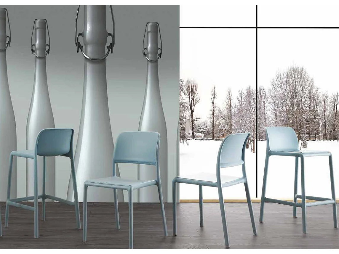 Fauteuil empilable design Lyvia - Lot de 4-Couleur Gris foncé