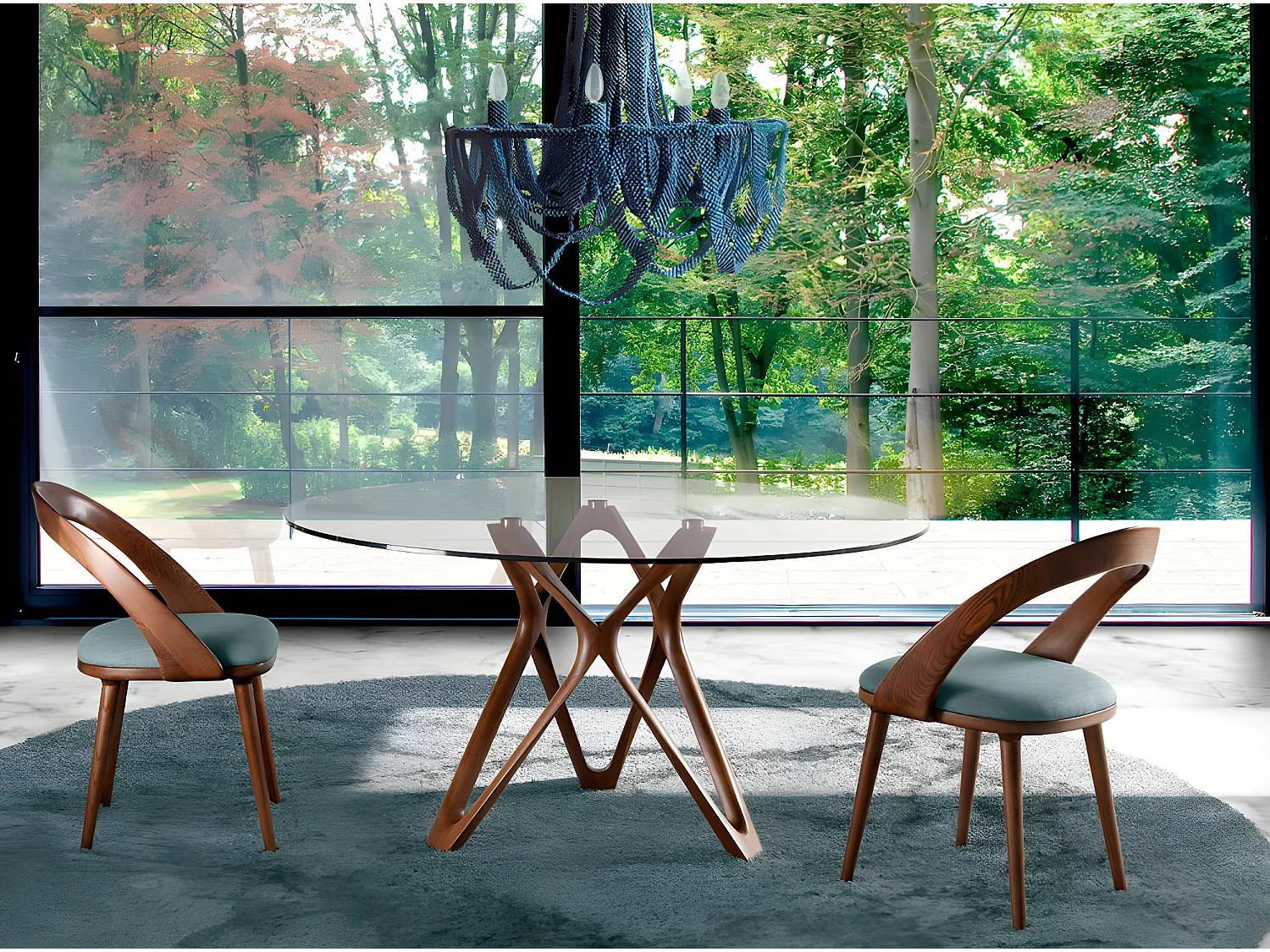 Chaise bois de frêne noyer et simili cuir Lazy - Lot de 2-Couleur MIRAGE 36