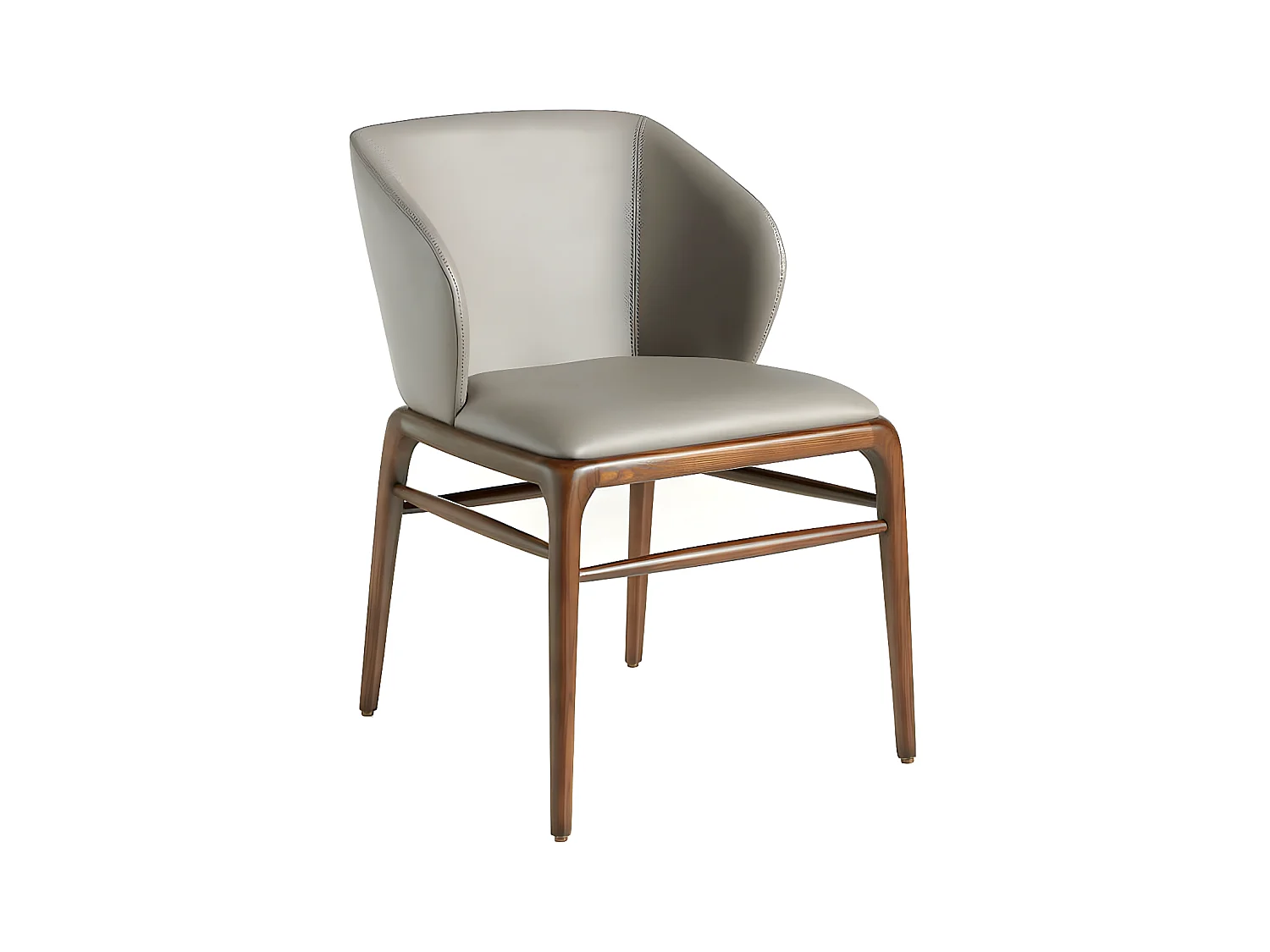 Designer stoel in essenhout en kunstleer Riva - Set van 2-Kleur Aqua 75 Antracietgrijs