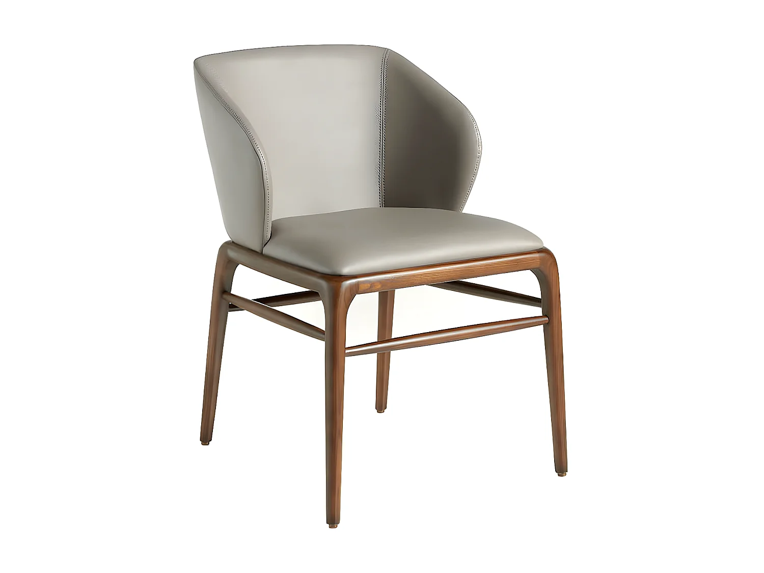 Designer stoel in essenhout en kunstleer Riva - Set van 2-Kleur Aqua 75 Antracietgrijs