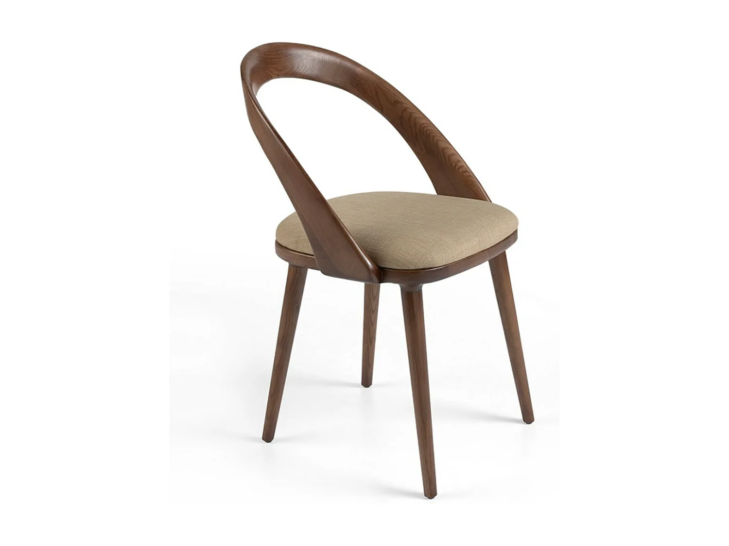 Chaise bois de frêne noyer et simili cuir Lazy - Lot de 2-Couleur MIRAGE 05