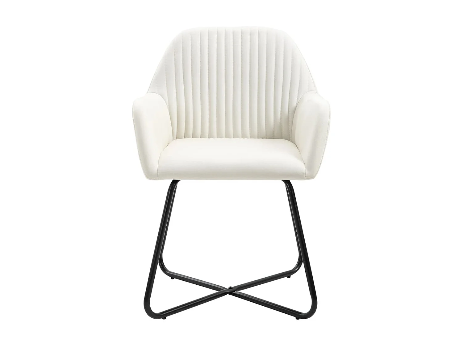 Eetkamerstoelen 6 st stof crèmekleurig